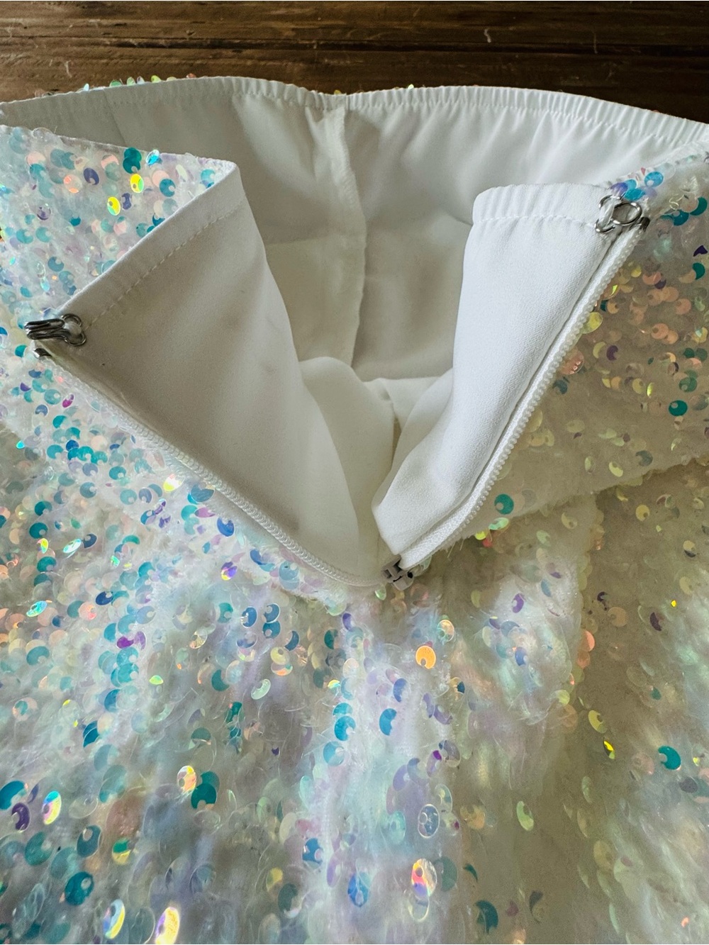 Show Me Your MuMu - Iridescent Sequin White Mini Skort - Picture 8 of 8